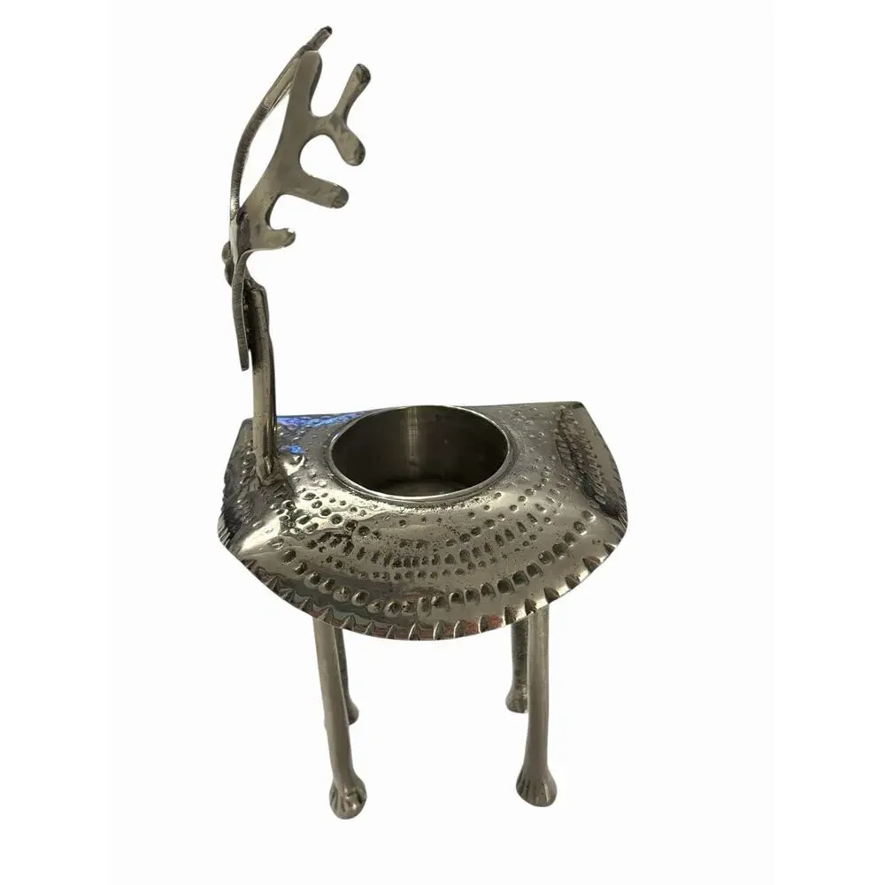 MCM Metal Reindeer Candle Holder VINTAGE 8